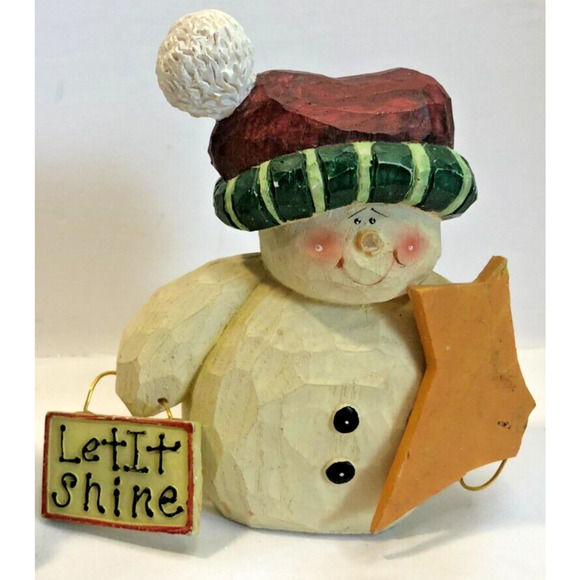 Demdaco Wendy Wiinanen Snowman w/ Cardinal Ornament Resin Figurines Let it Shine - Picture 4 of 6